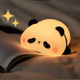 Cute 6-Inch Panda Silicone Night Light – 3 Color Changing Touch Sensor Wireless Lamp