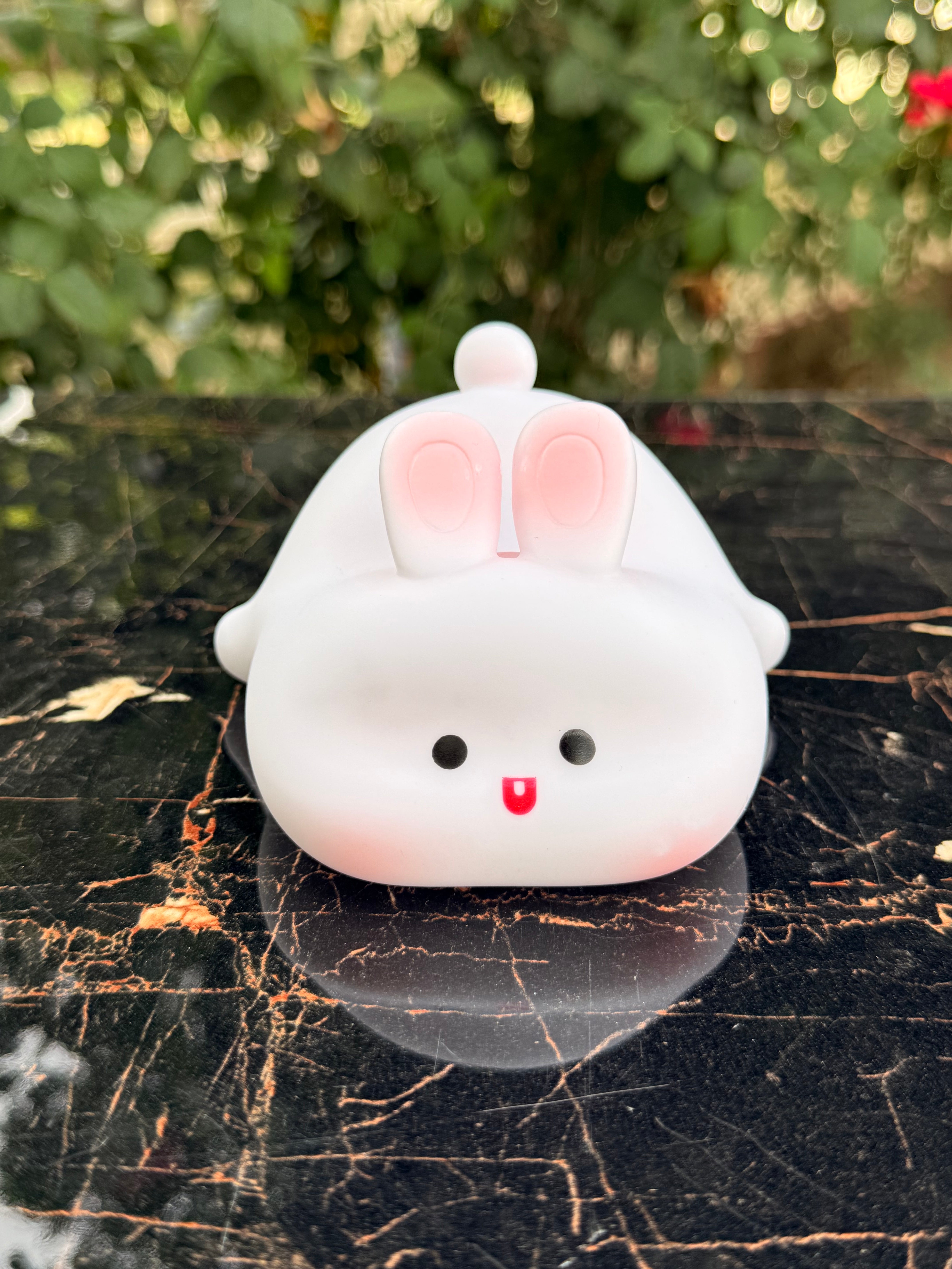 Cute 6-Inch Bunny Silicone Night Light – 3 Color Changing Touch Sensor Wireless Lamp