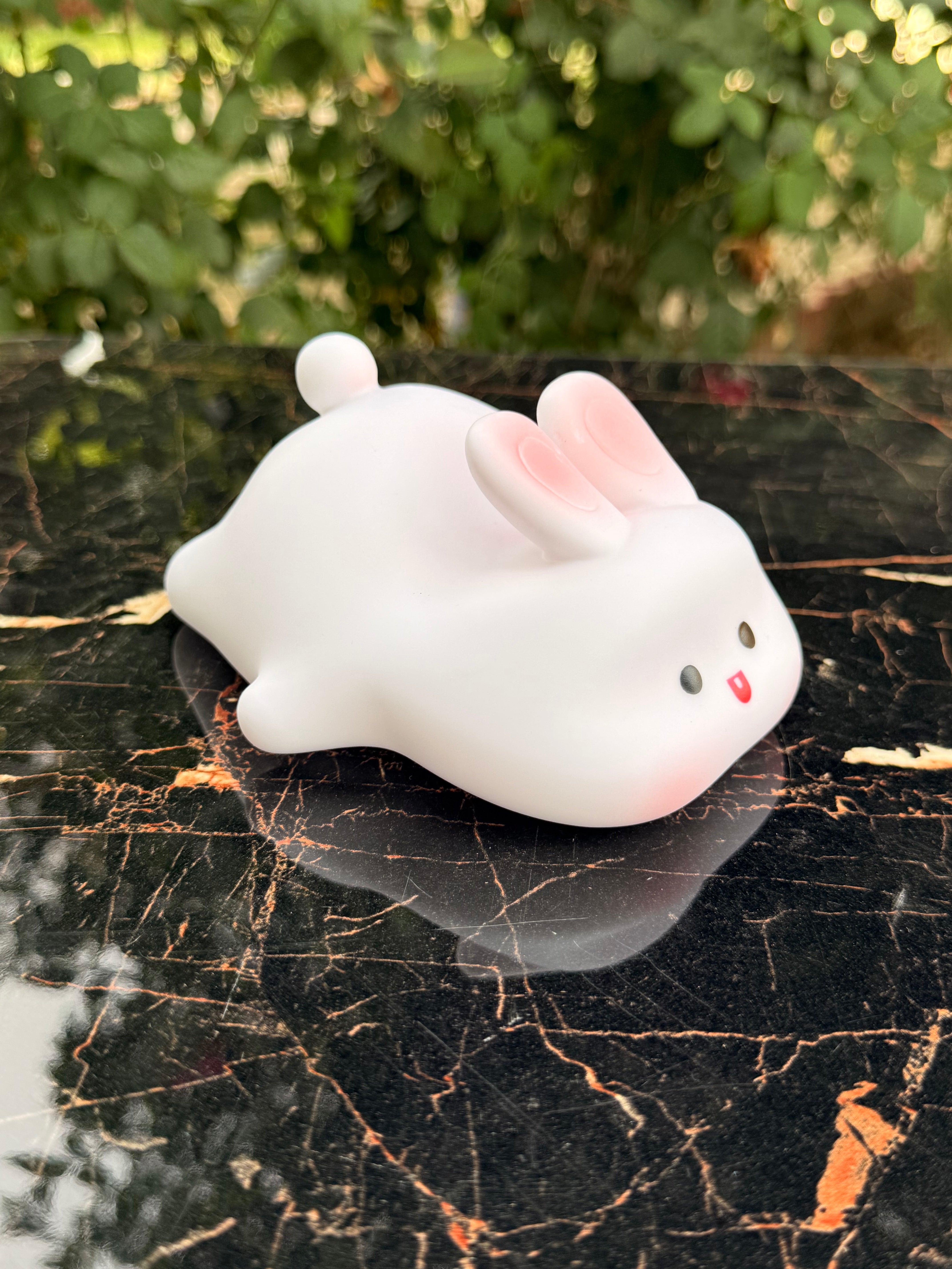 Cute 6-Inch Bunny Silicone Night Light – 3 Color Changing Touch Sensor Wireless Lamp
