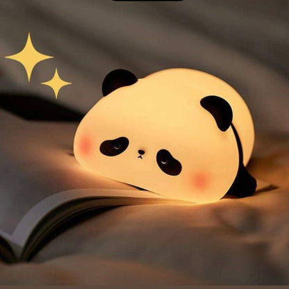 Cute 6-Inch Panda Silicone Night Light – 3 Color Changing Touch Sensor Wireless Lamp
